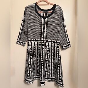 Nina Leonard Monochrome Sweater Dress